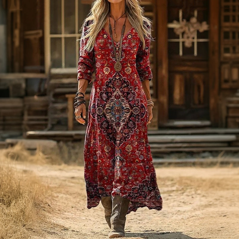 Melanie | Ruby Paisley Maxi Dress