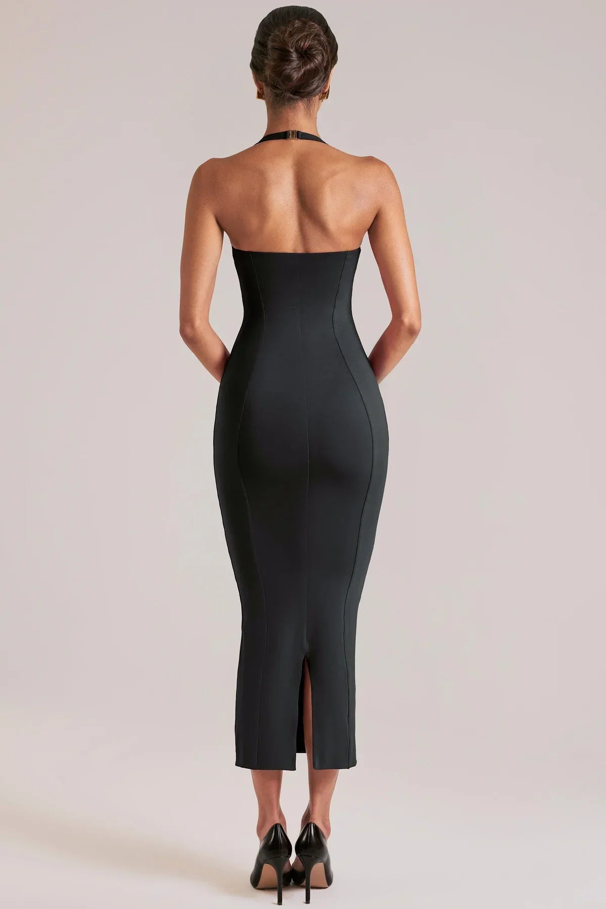 Kylie | Halter Sweetheart-Neck Midi Dress