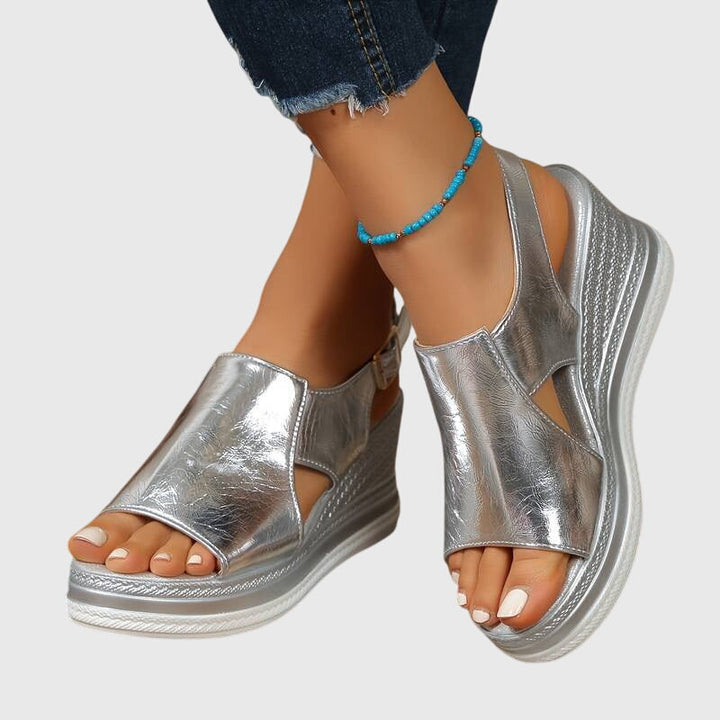Georgia | Metallic Comfort Sandals