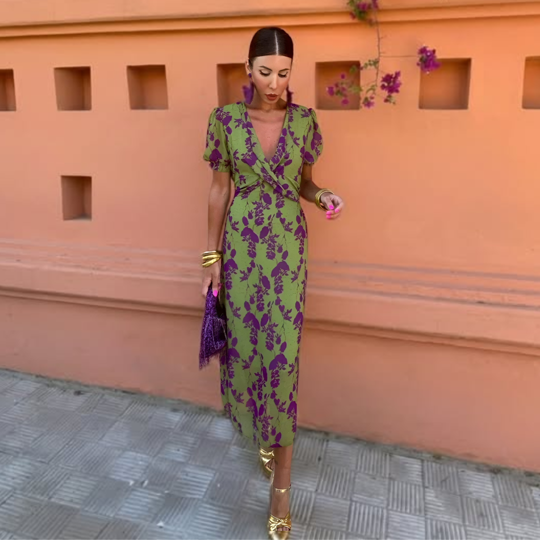 Adelaide | Green Floral Maxi Dress