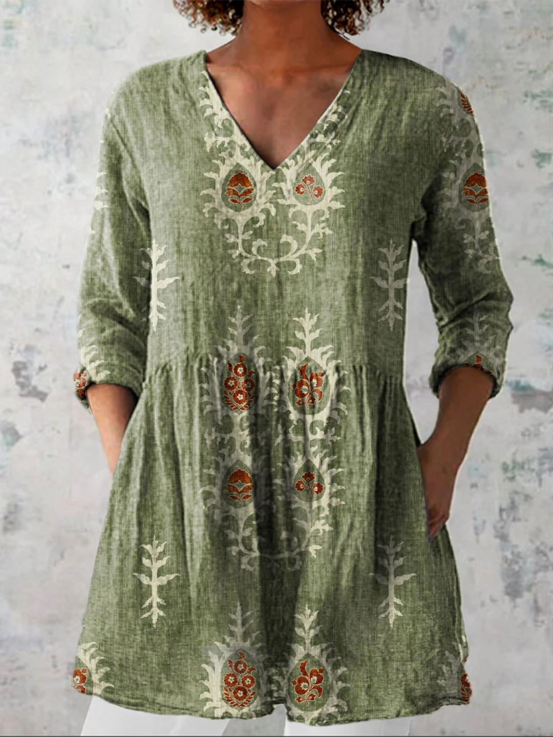 Julie | Printed V-Neck Blouse