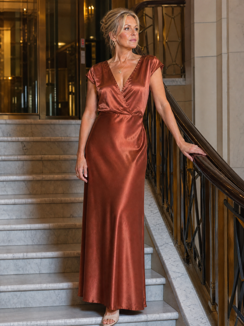 Eloise | Wrap-Bodice Maxi Dress