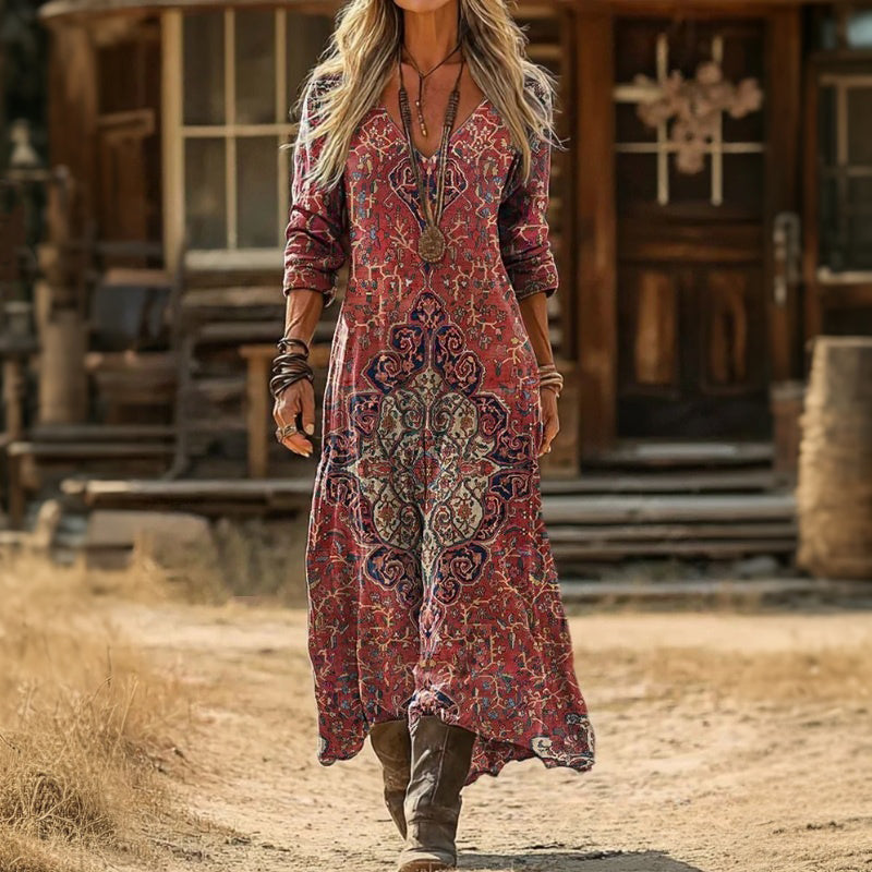 Brielle | Rose Paisley Maxi Dress