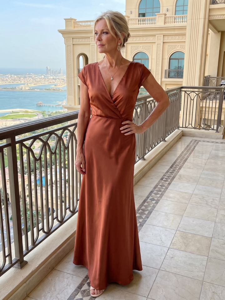 Eloise | Wrap-Bodice Maxi Dress