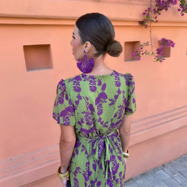 Adelaide | Green Floral Maxi Dress