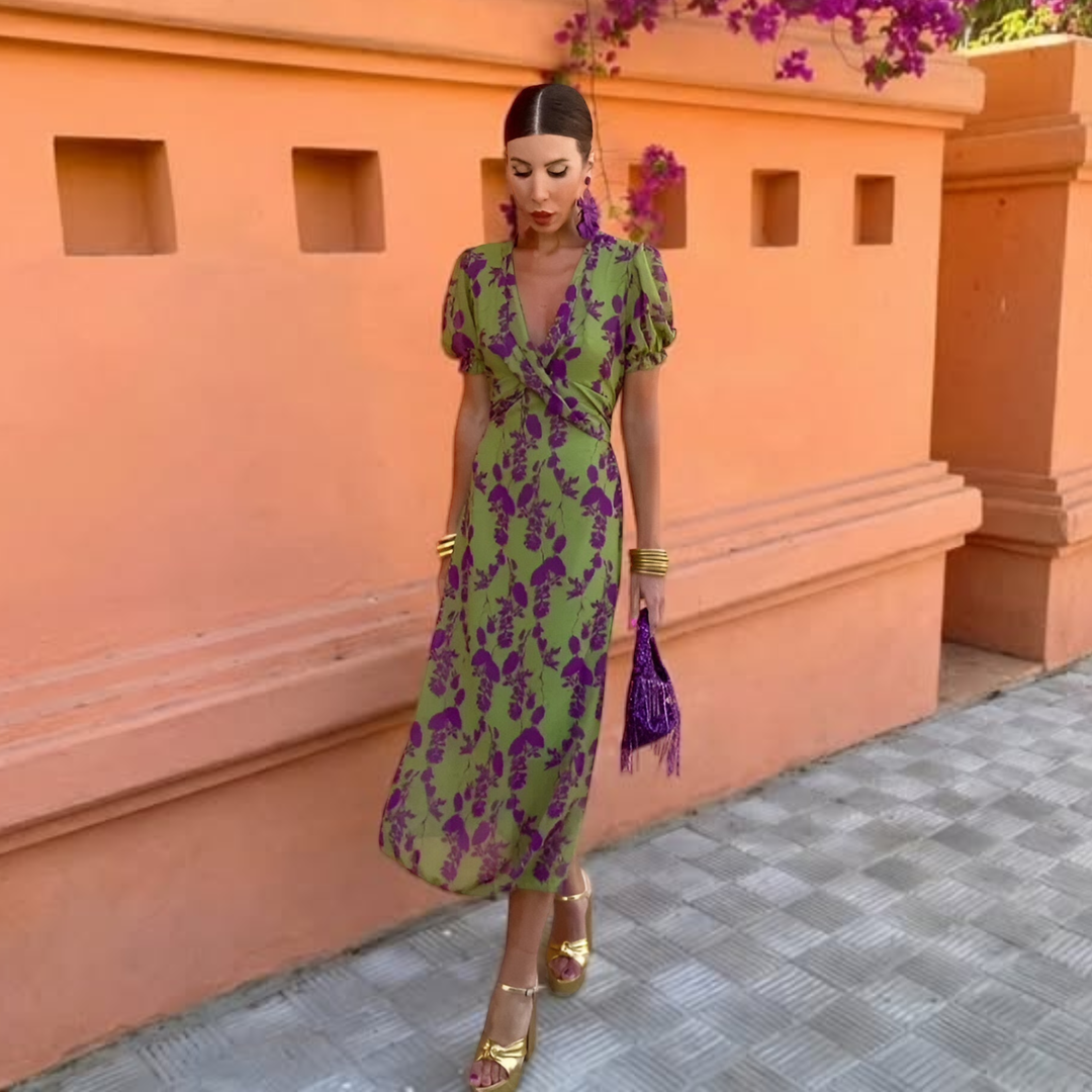 Adelaide | Green Floral Maxi Dress