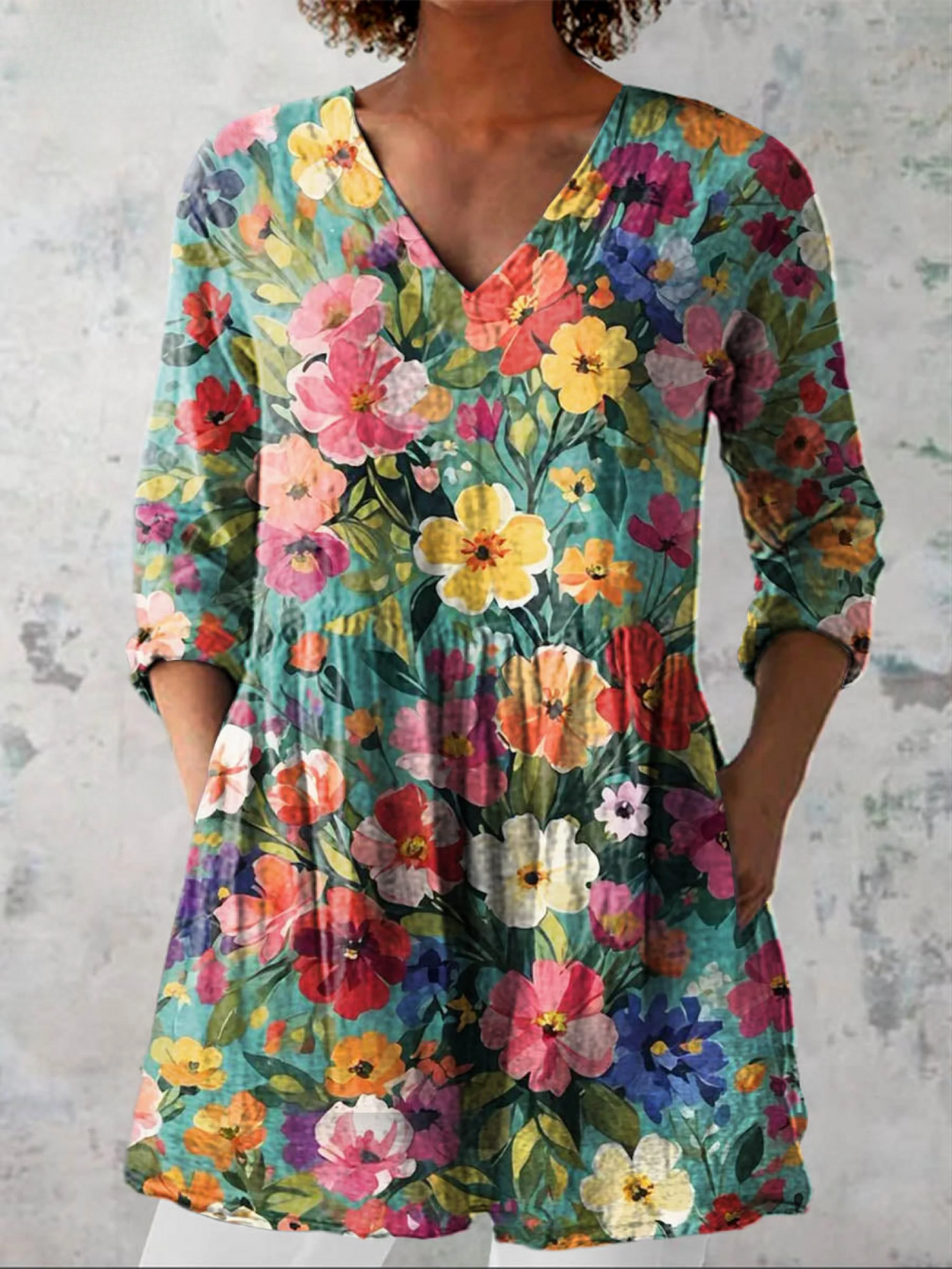 Janice | Printed V-Neck Blouse