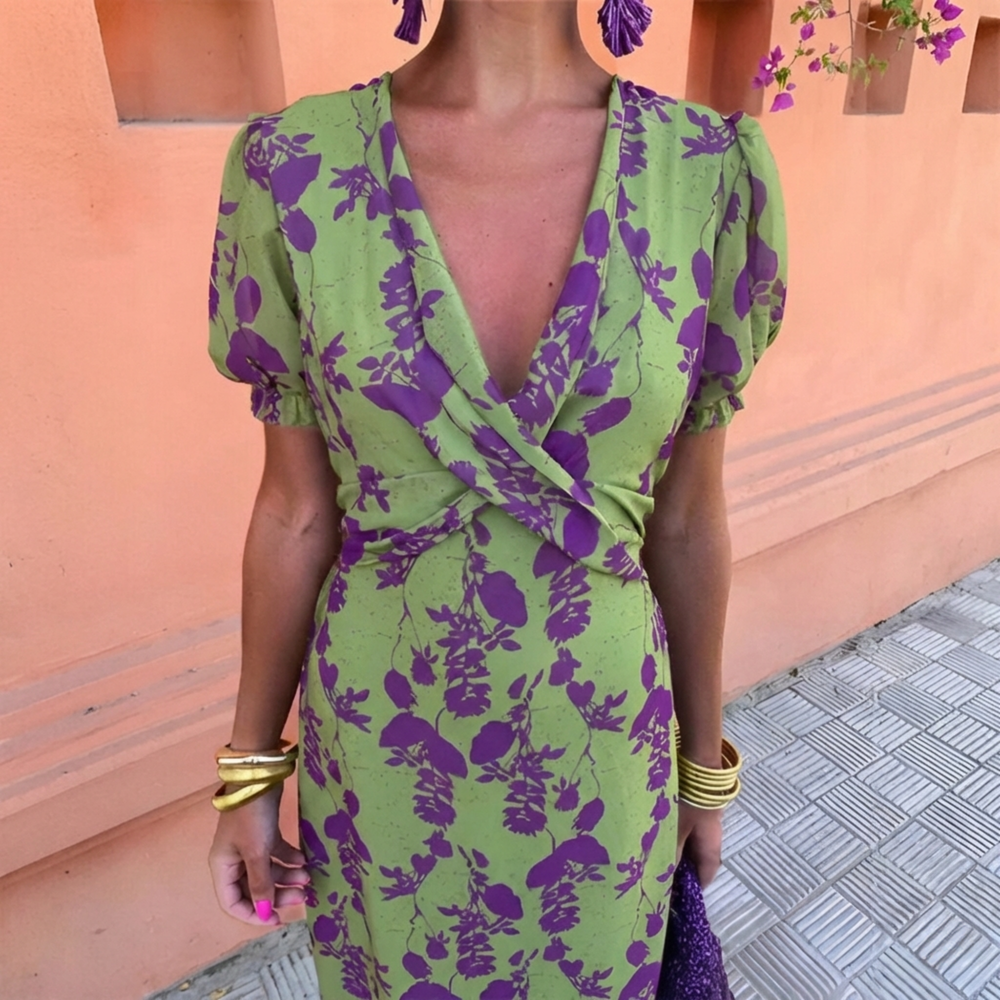 Adelaide | Green Floral Maxi Dress