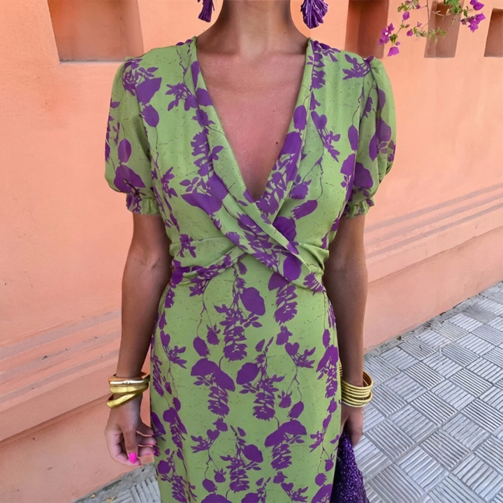 Adelaide | Green Floral Maxi Dress