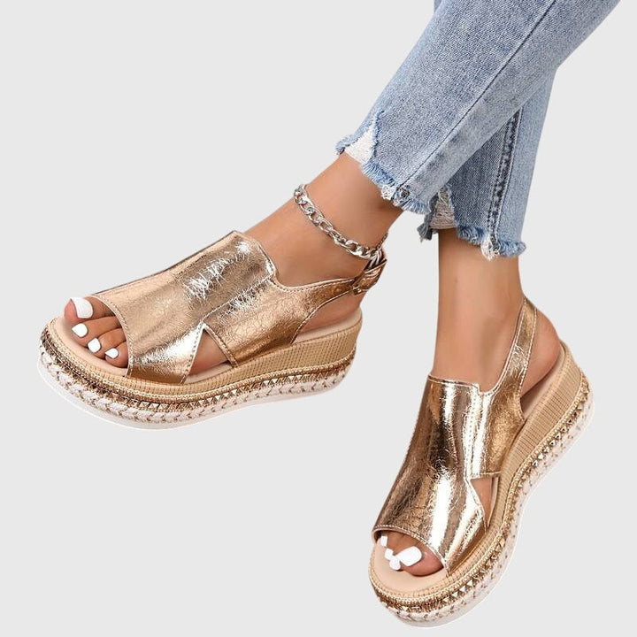 Georgia | Metallic Comfort Sandals