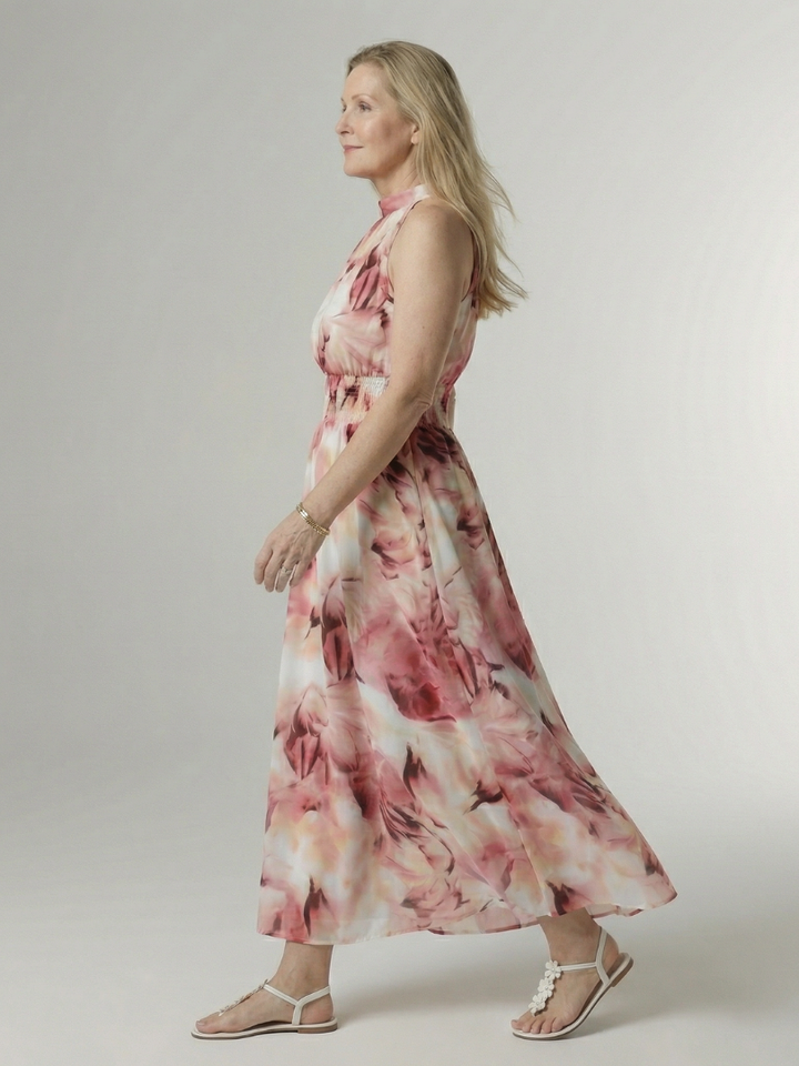 Annabel | Gathered Halter Midi Dress