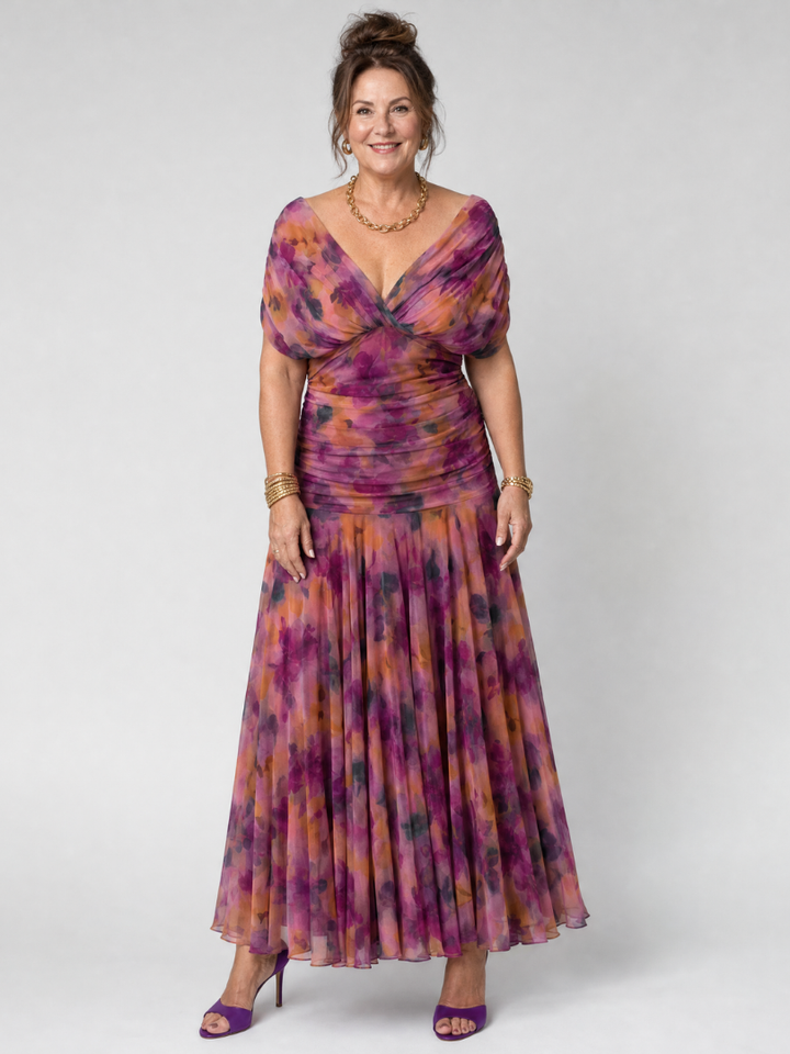 Imogen | Draped Off-Shoulder Midi Dress