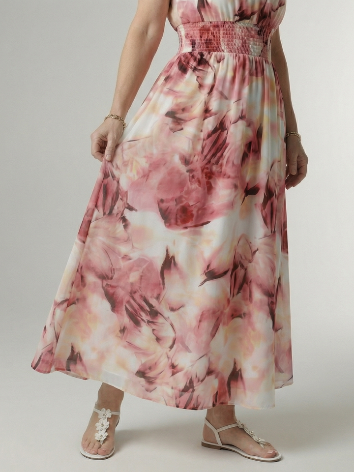 Annabel | Gathered Halter Midi Dress