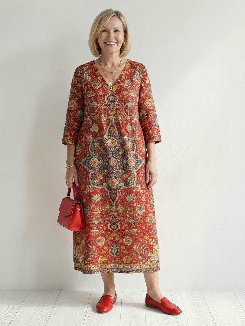 Bianca | Easy Patchwork Midi Dress