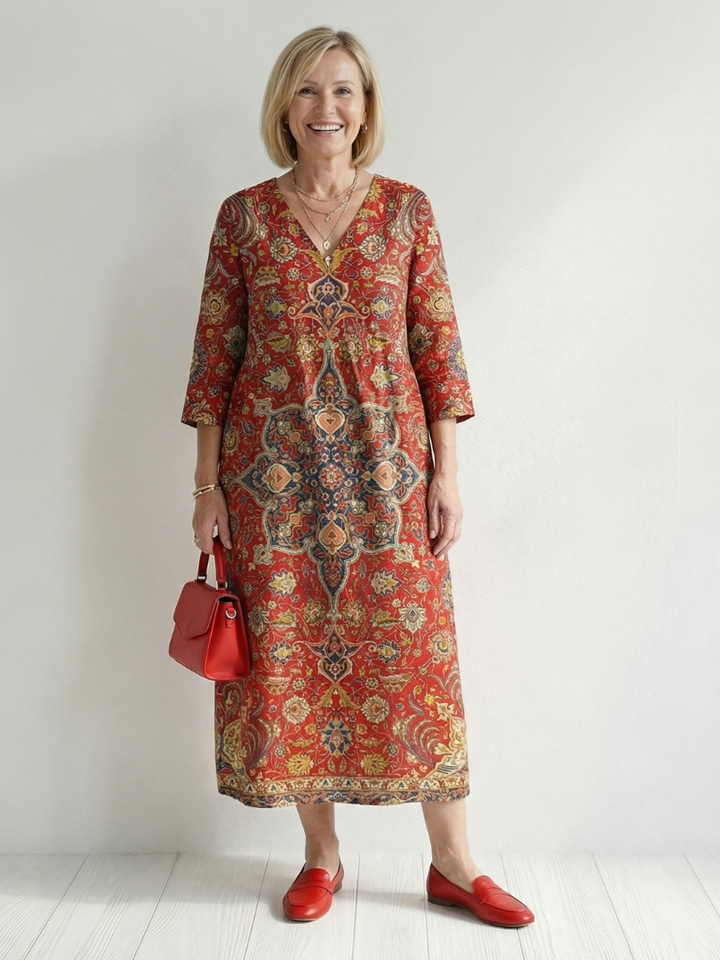 Bianca | Easy Patchwork Midi Dress