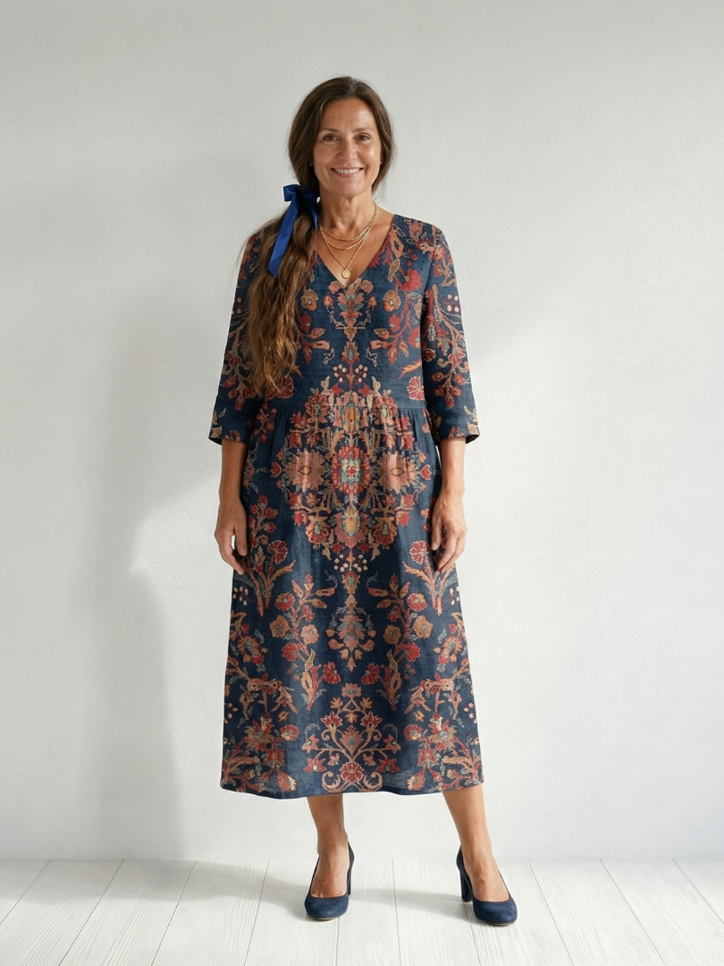 Odette | Soft-Form V-Neck Midi Dress