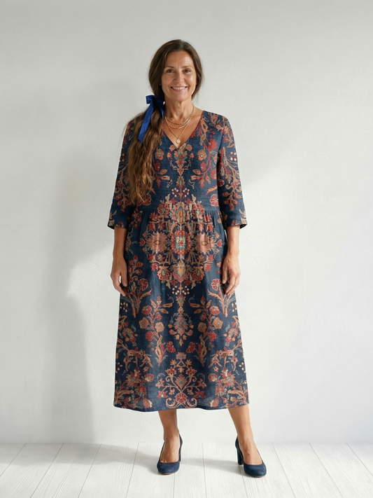 Odette | Soft-Form V-Neck Midi Dress