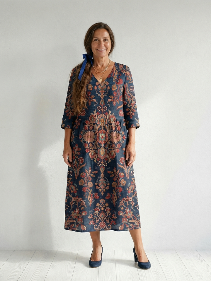 Odette | Soft-Form V-Neck Midi Dress