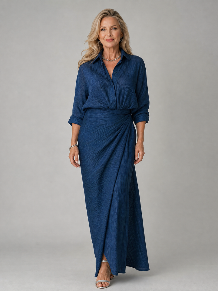 Rosalie | Long-Sleeve Wrap Maxi Dress