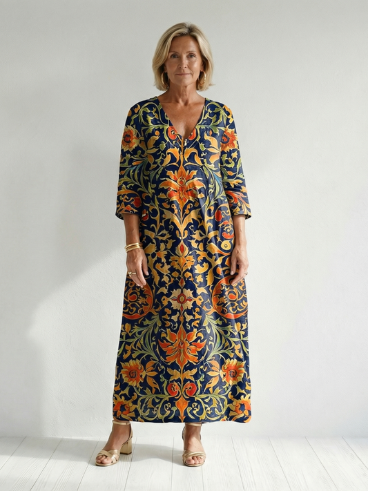 Colette | Ornate Floral Midi Dress