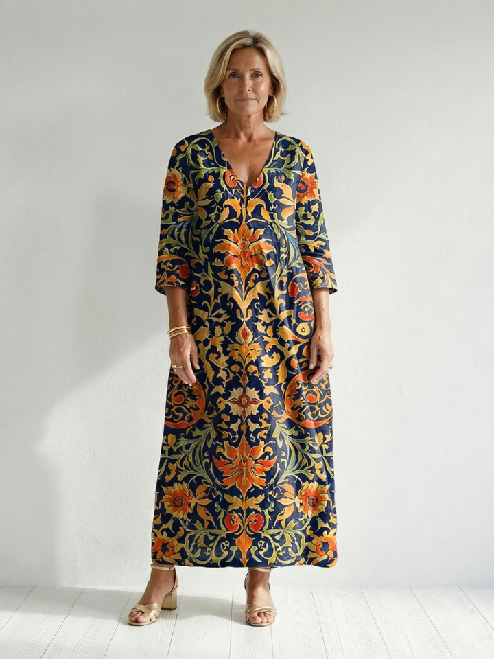 Colette | Ornate Floral Midi Dress