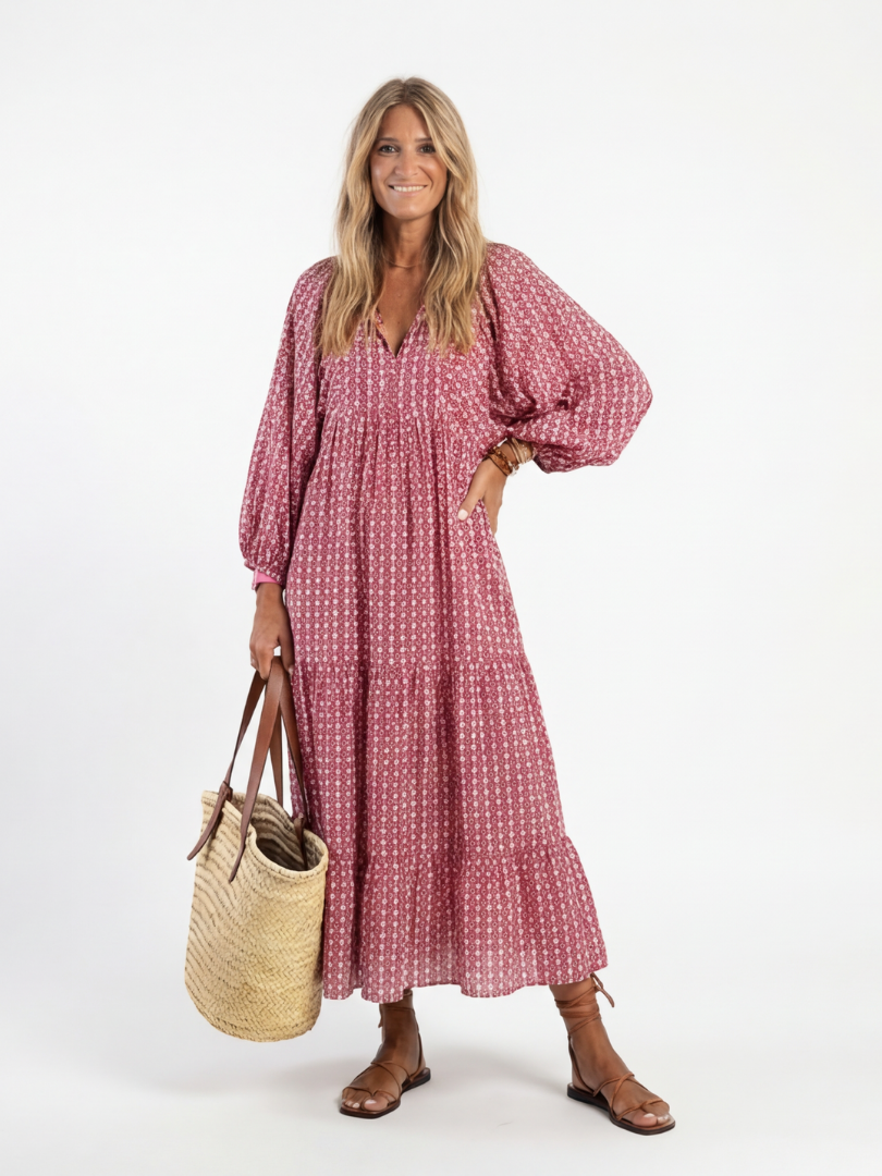 Imogen | Geometric Print Maxi Dress