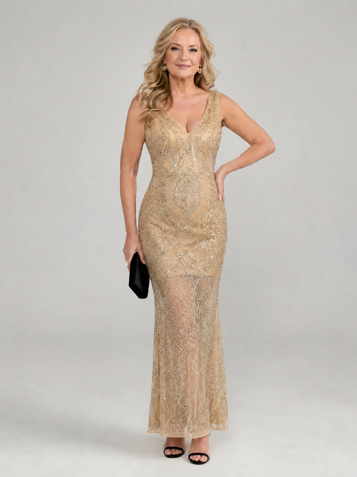 Vivienne | Embellished Evening Midi Dress