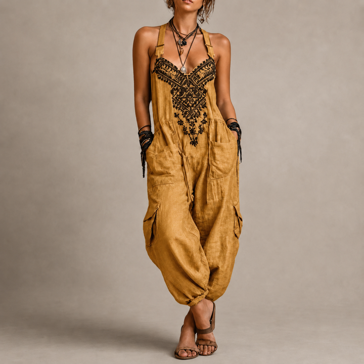 Ainsley™ – Bohemian Embroidered Jumpsuit