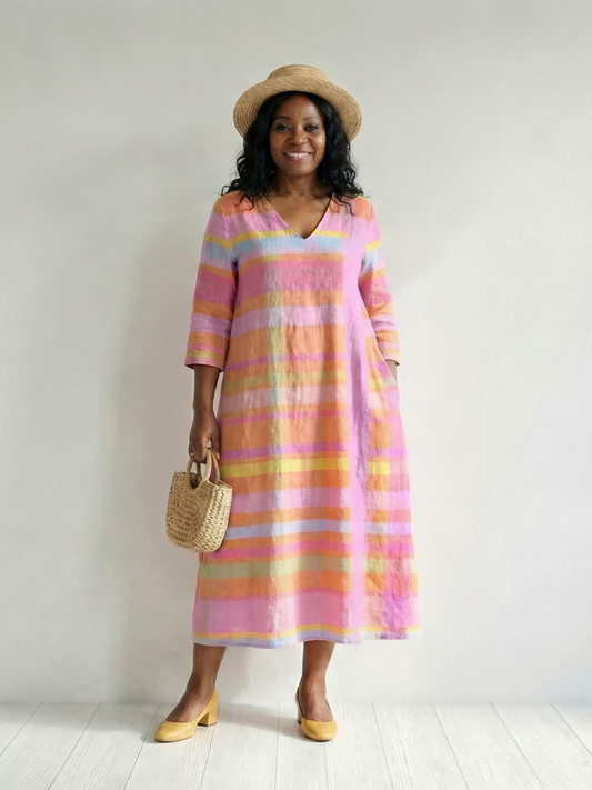 Verity | Easy-Stripe Midi Dress