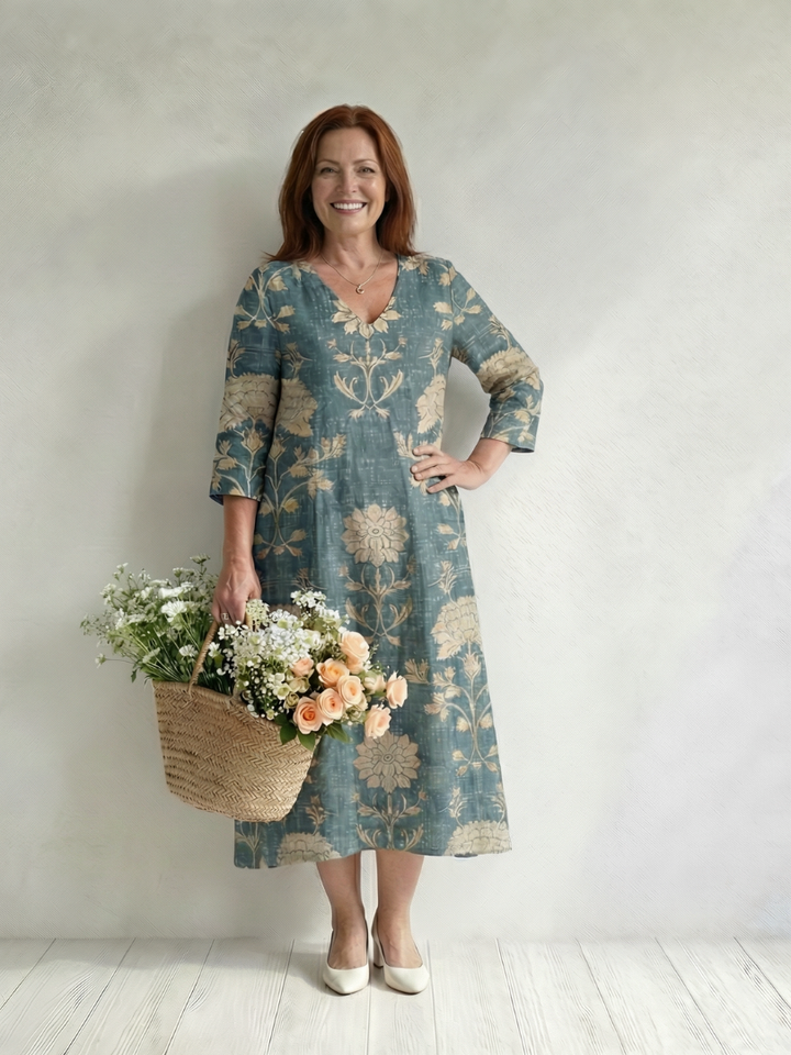 Marina | Flowing Floral Midi Dress