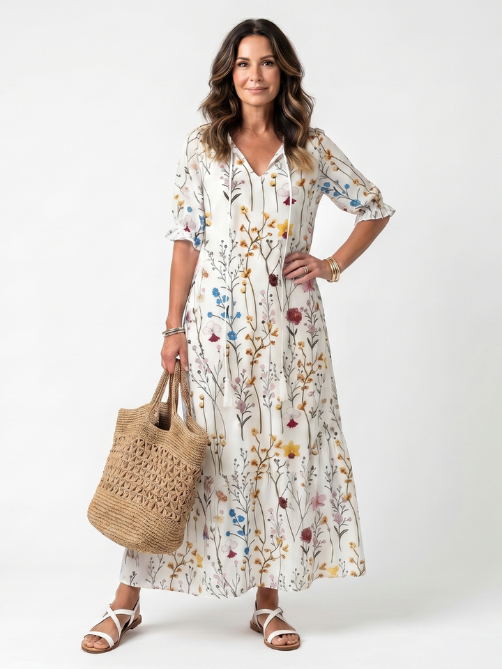 Claudia | Botanical Midi Dress