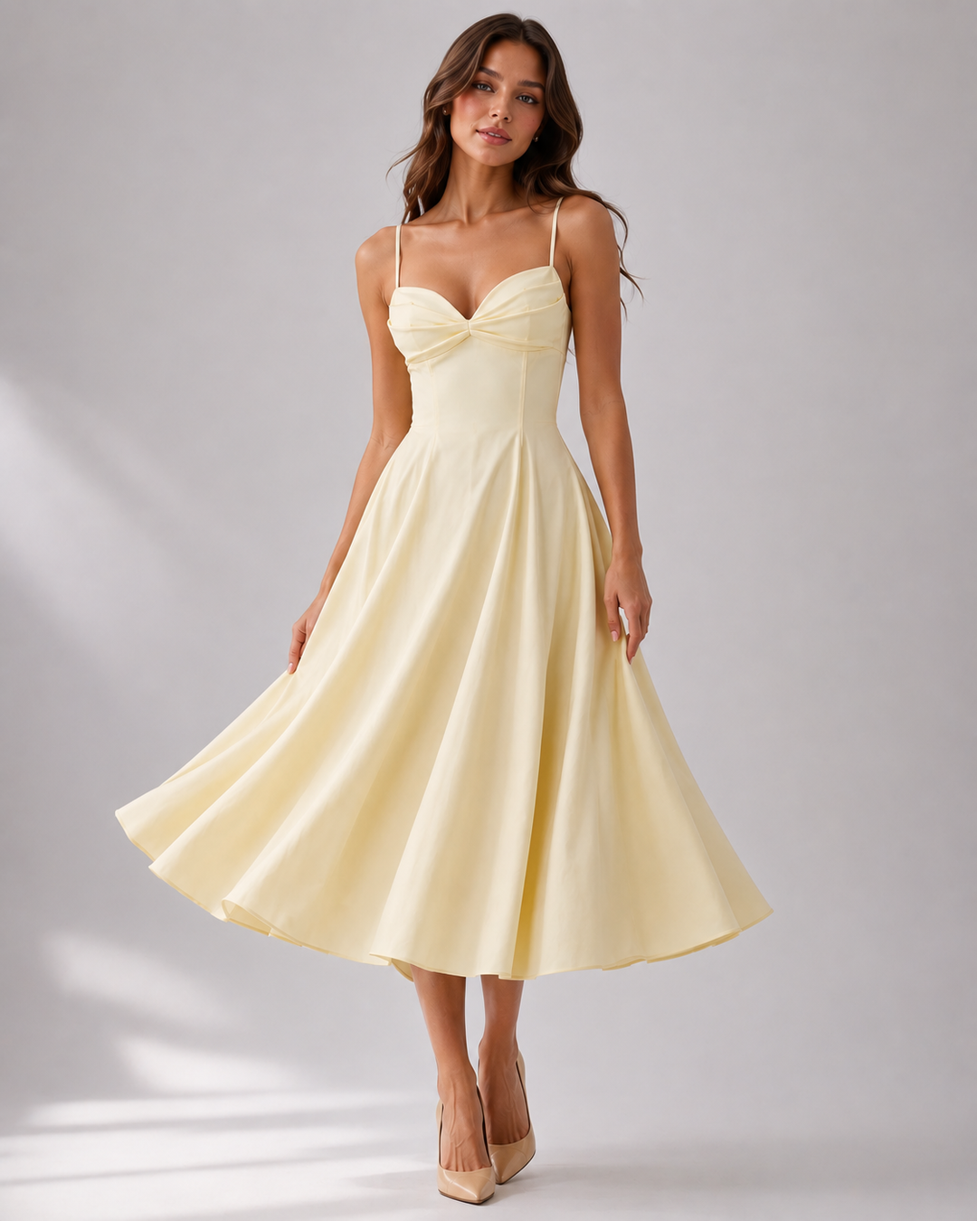 Claire | Ruched Midi Dress