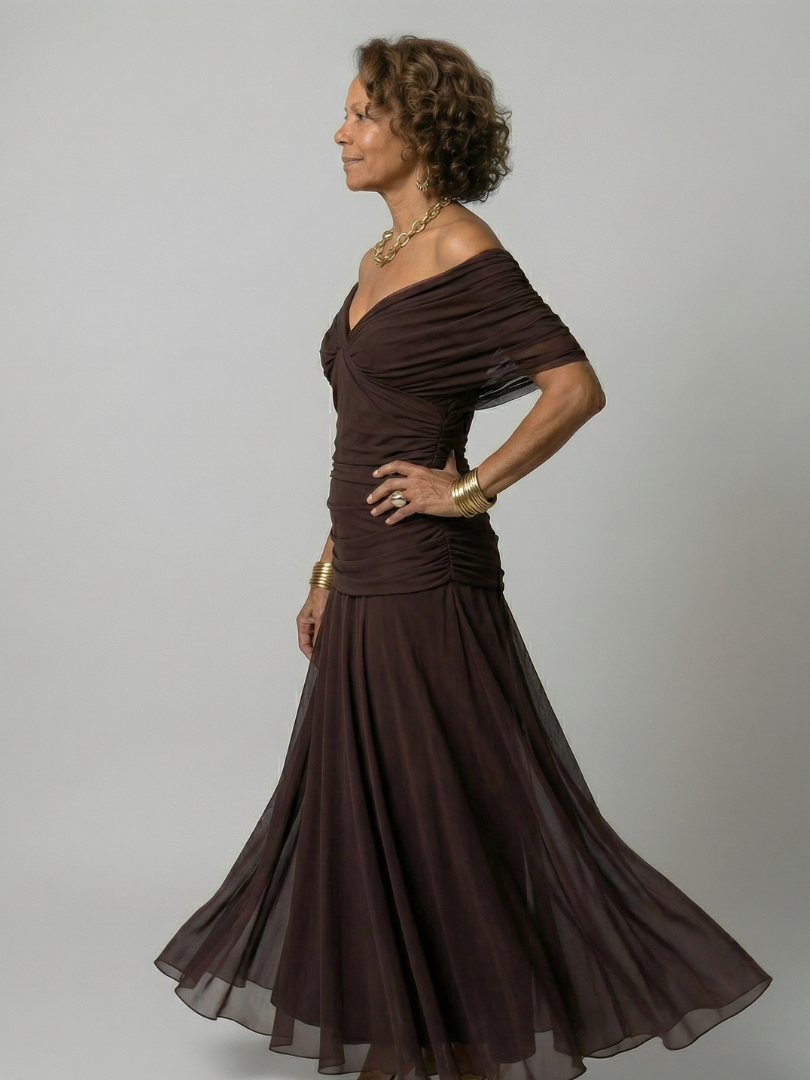 Sophie | Off Shoulder Flow Midi Dresses