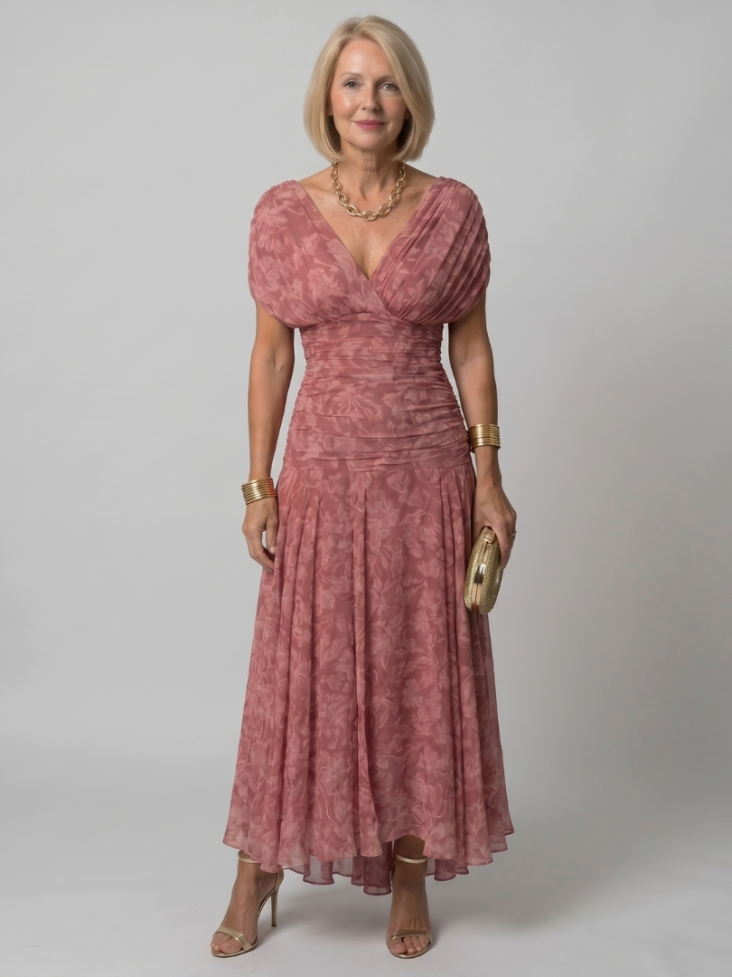 Imogen | Draped Off-Shoulder Midi Dress