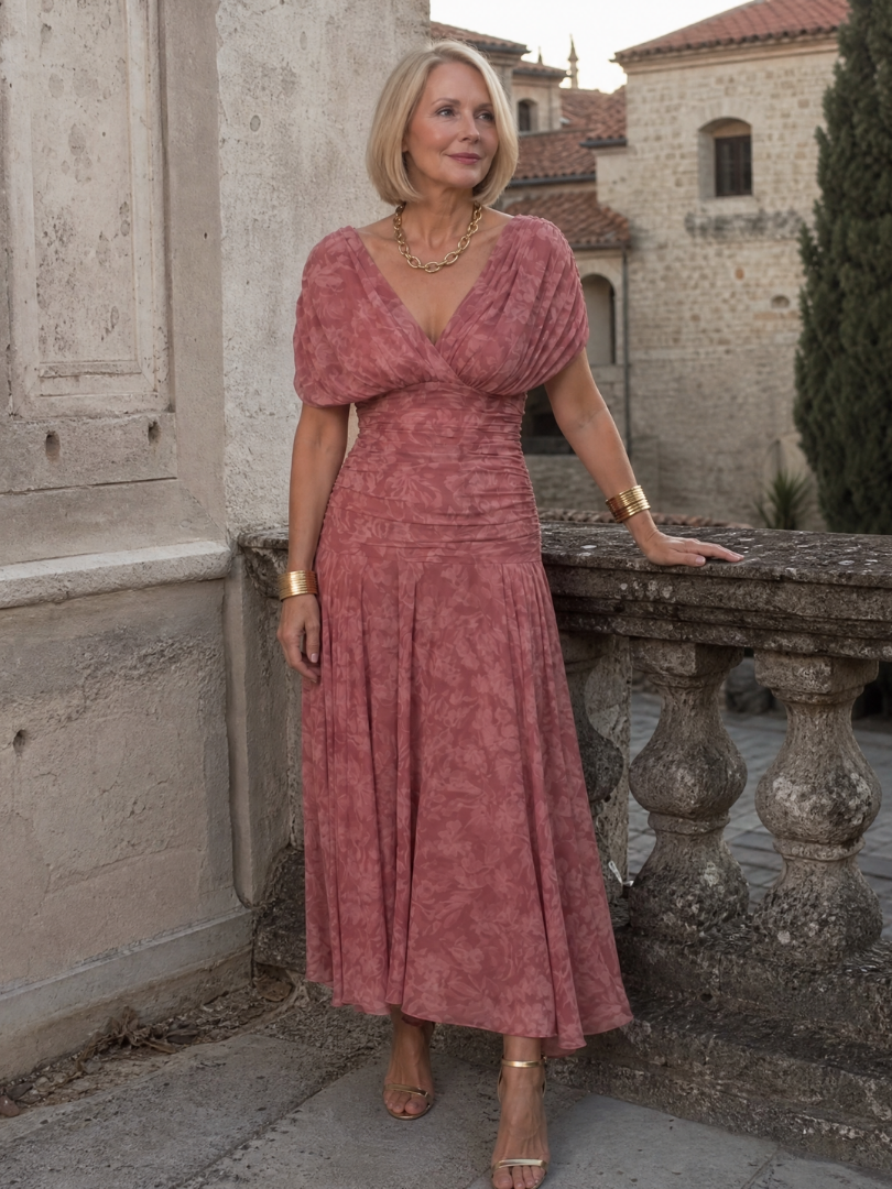 Imogen | Draped Off-Shoulder Midi Dress