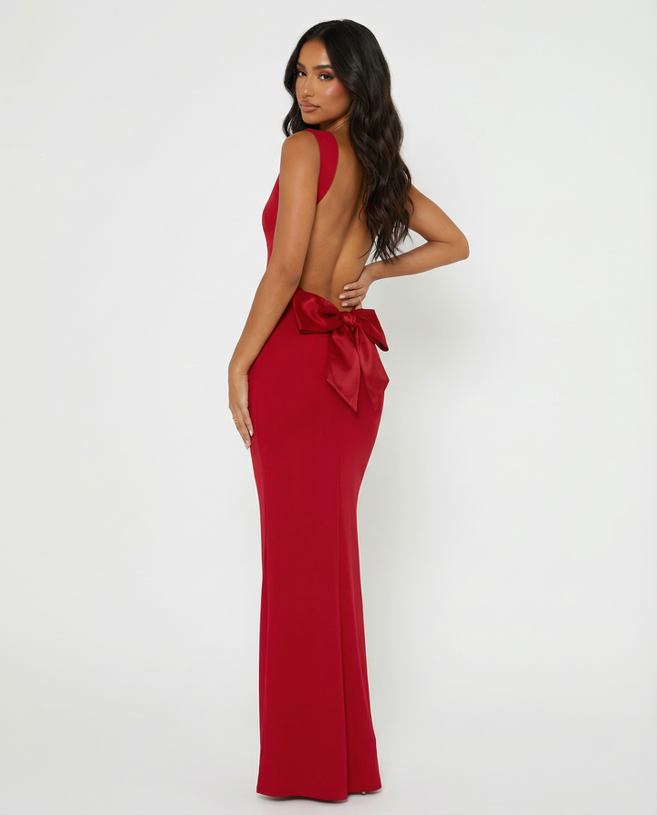 Adelaide | Open-Back Sculpted Maxi Dress