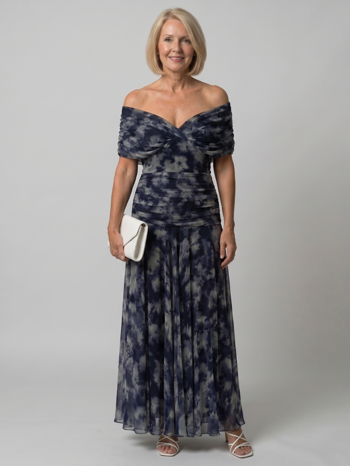 Imogen | Draped Off-Shoulder Midi Dress