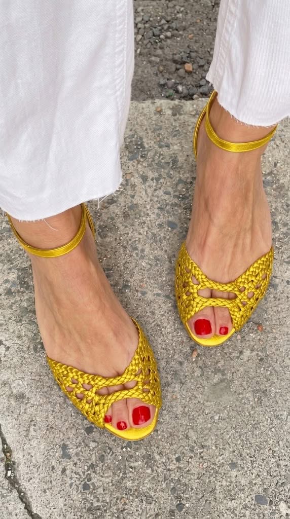 Sophie | Woven Golden Sandals