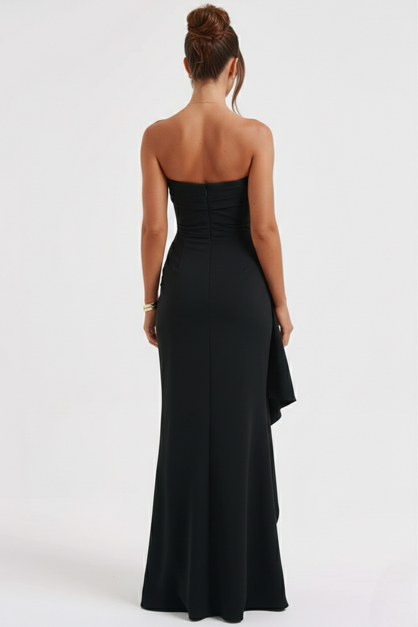 Sarah | Draped Strapless Maxi Dress