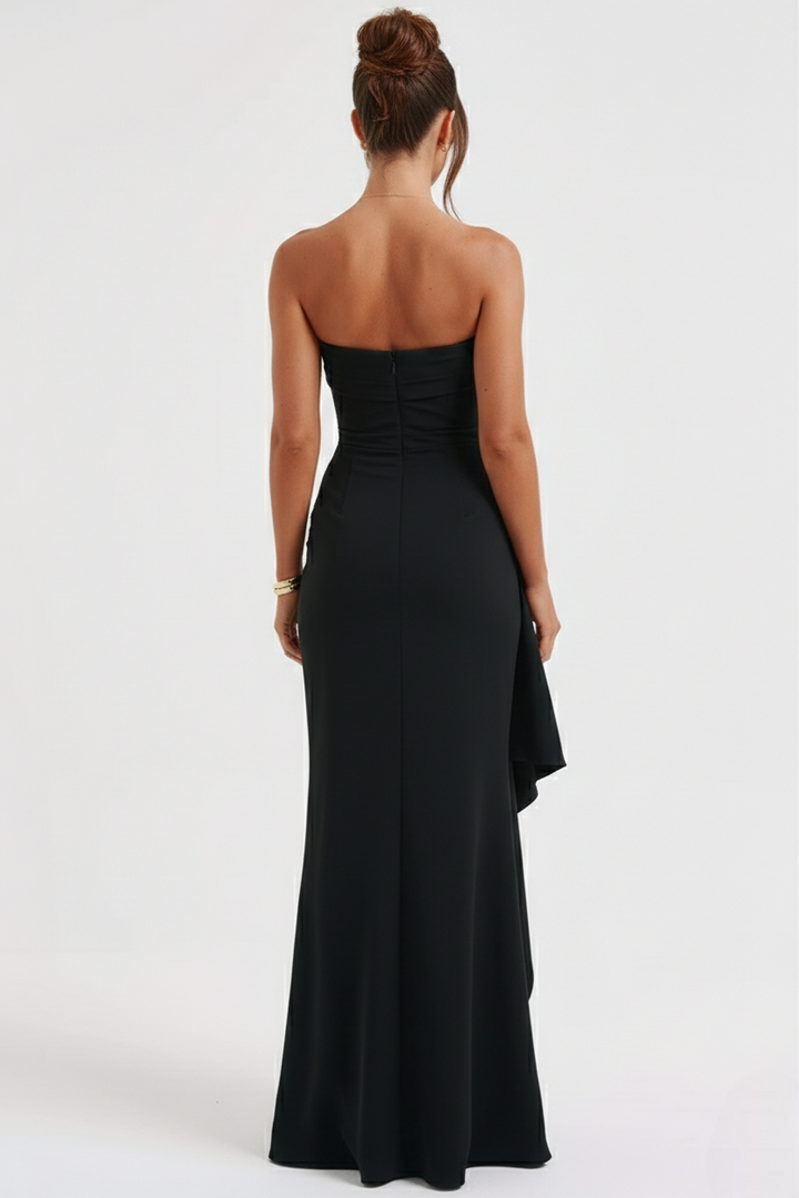 Sarah | Draped Strapless Maxi Dress