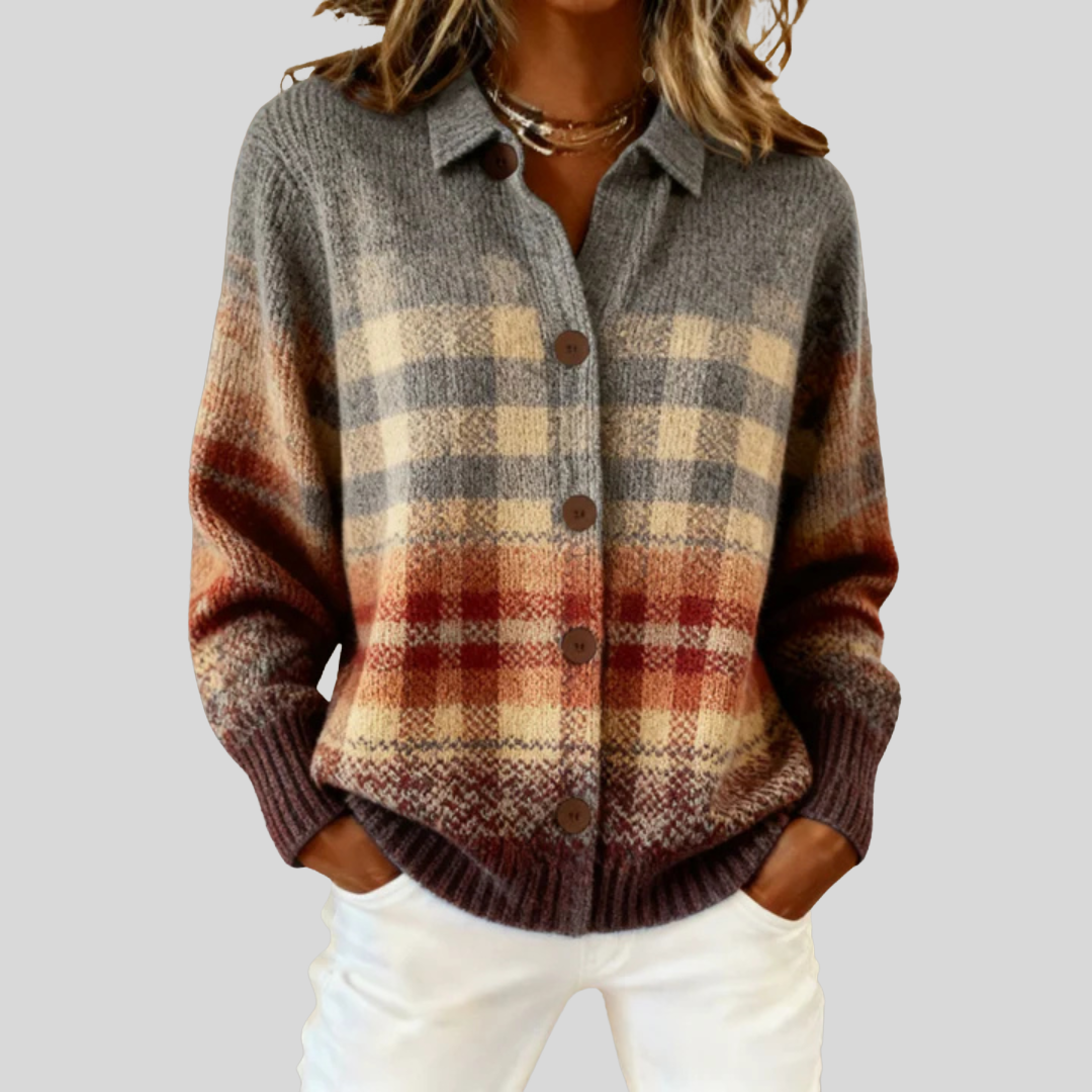 Cheryl | Rustic Plaid Cardigan