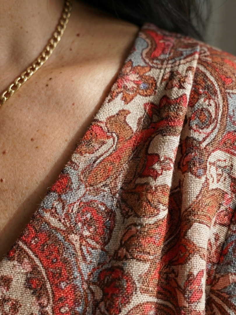 Natalie | Border-Print Midi Dress