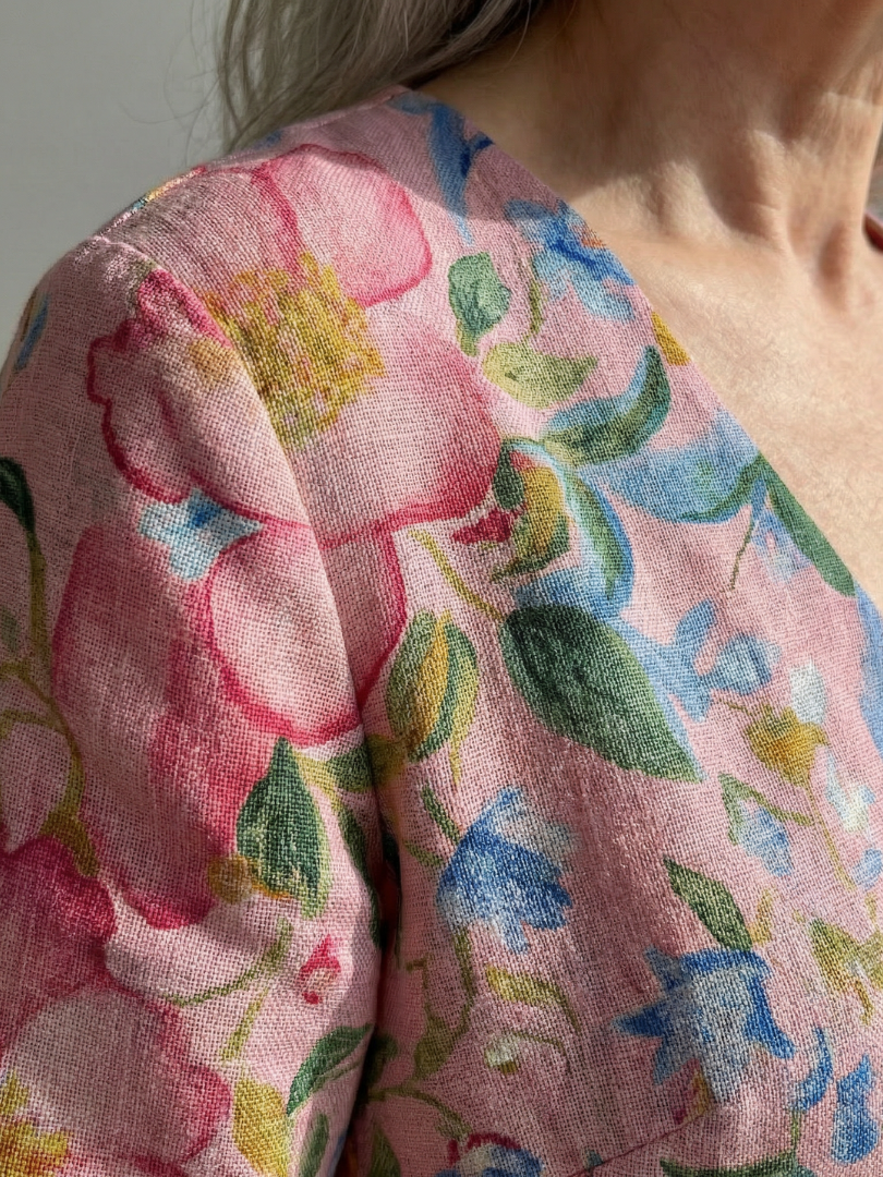 Meredith | Vertical Floral Midi Dress