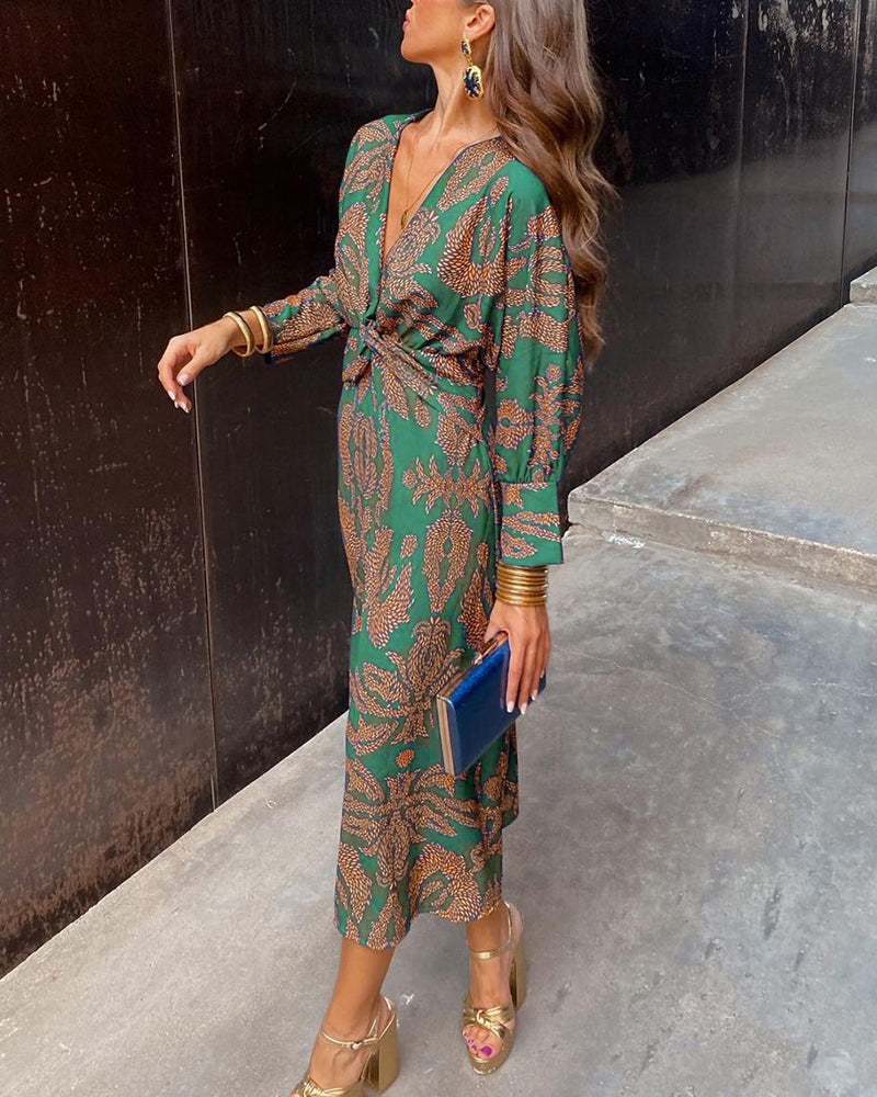 Penelope | Printed Elegant Midi Dress