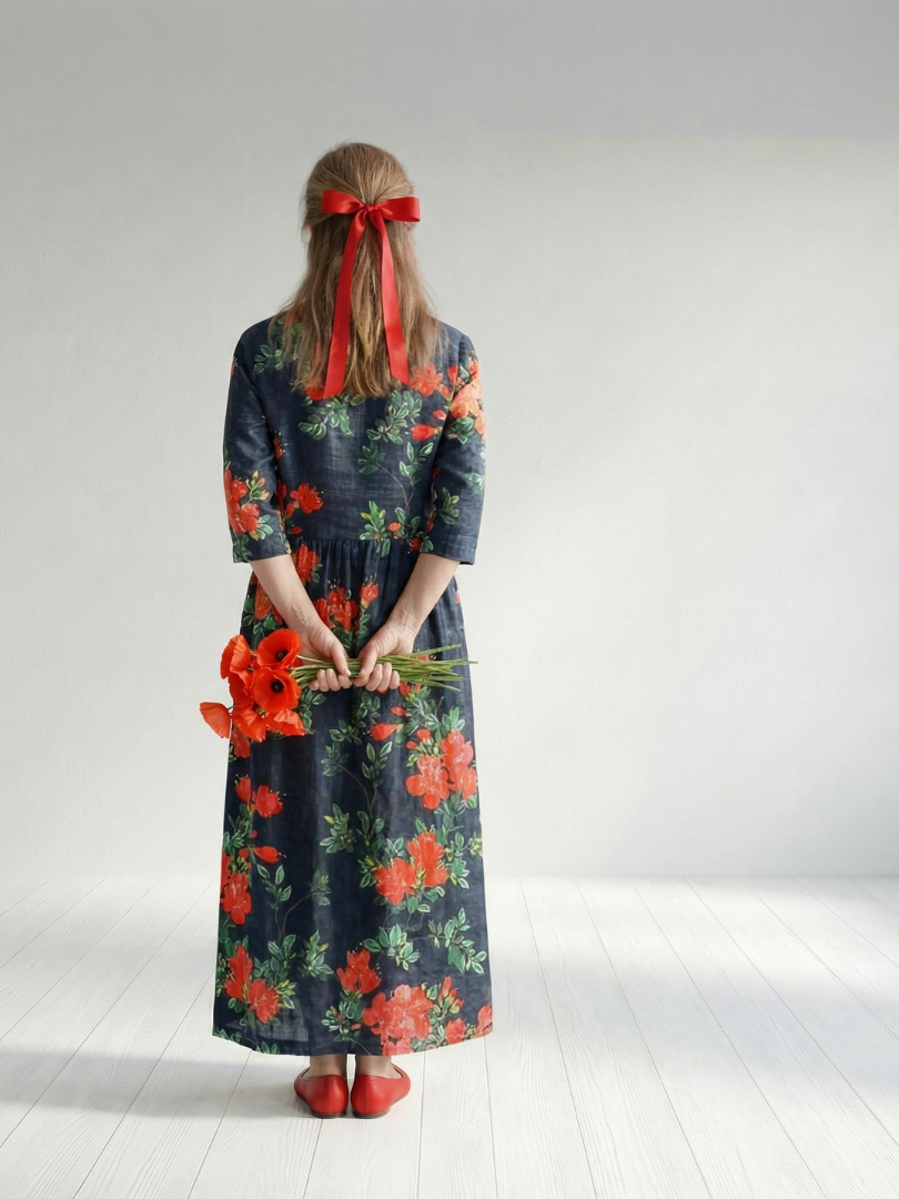 Elodie | Scattered Floral Midi Dress