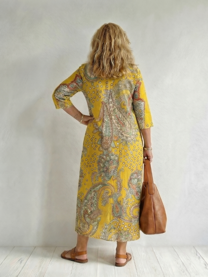 Marnie | Paisley V-Neck Midi Dress