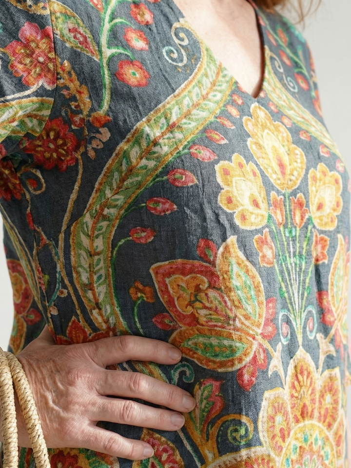 Monique | Garden-Print Midi Dress