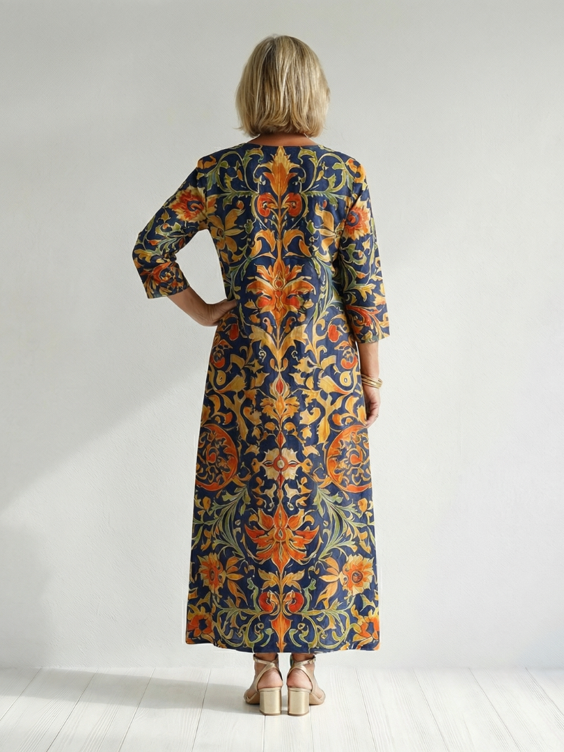 Colette | Ornate Floral Midi Dress