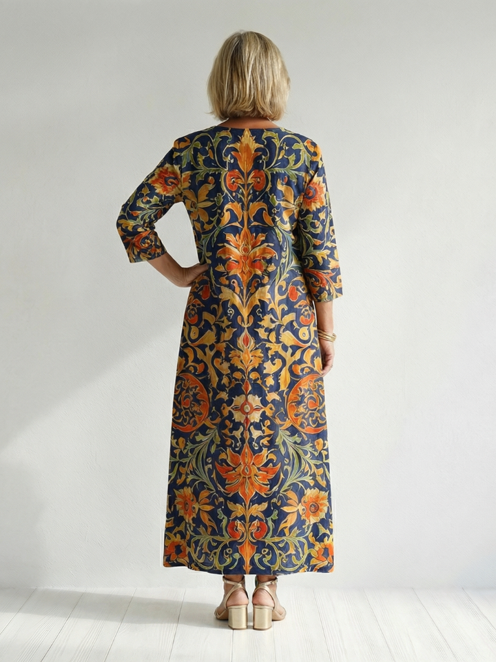 Colette | Ornate Floral Midi Dress