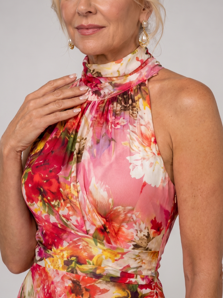 Francesca | Floral Halter Maxi Dress